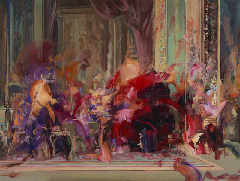 Original painting by Dairo Vargas. Acrylic on canvas, 2025. Contemporary figurative painting in dialogue with the Baroque tradition. Enquire for pricing.